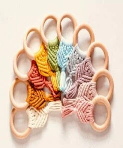 The Little Apple LITTLE APPLES Organic Wood Round Baby Teether