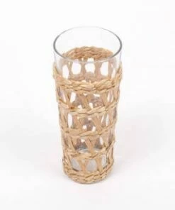 The Little Apple Natural Rattan Tumbler Glass HOMEBODY