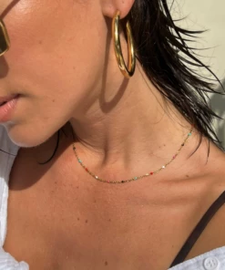 The Little Apple JEWEL BOX Gwen Colorful Dainty Resin Beaded Necklace