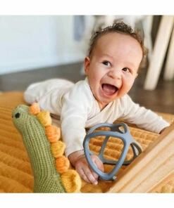 The Little Apple Organic Cotton Dinosaur Brachiosaurus Baby Rattle LITTLE APPLES