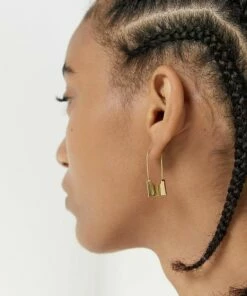 The Little Apple Londyn Lock Gold Earrings