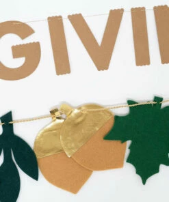Meri Meri Felt Leaves Happy Thanksgiving Garland HOLIDAYS 40% OFF