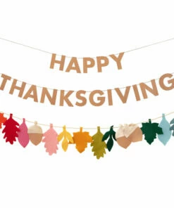 Meri Meri Felt Leaves Happy Thanksgiving Garland HOLIDAYS 40% OFF