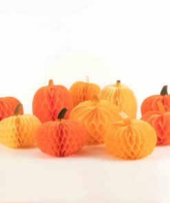 Meri Meri 10 Honeycomb Pumpkin Decoration Set