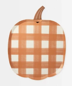 Meri Meri Gingham Pumpkin Plates