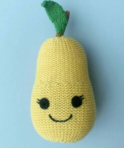 The Little Apple Organic Cotton Pear Baby Rattle
