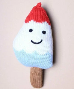 The Little Apple Organic Cotton Popsicle Baby Rattle LITTLE APPLES