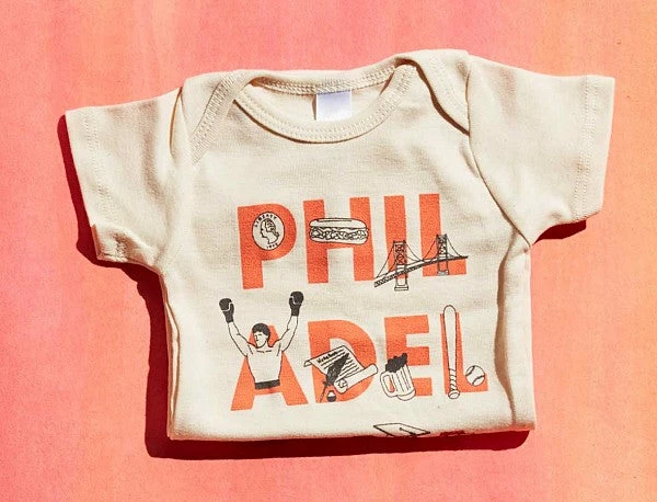 Hot Sale ๐ The Little Apple LITTLE APPLES Philadelphia Font Onesie ๐ 2 The Little Apple LITTLE APPLES Philadelphia Font Onesie
