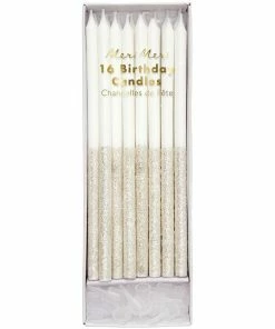 The Little Apple Meri Meri Silver Glitter Dipped Candles