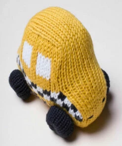 The Little Apple LITTLE APPLES Organic Cotton Taxi Baby Rattle