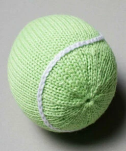 The Little Apple Organic Cotton Tennis Ball Baby Rattle LITTLE APPLES
