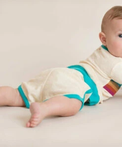 Flash Sale ๐งจ The Little Apple L'ovedbaby Organic Terry Cloth Track Shorts- Teal LITTLE APPLES โญ 5 The Little Apple L'ovedbaby Organic Terry Cloth Track Shorts- Teal LITTLE APPLES