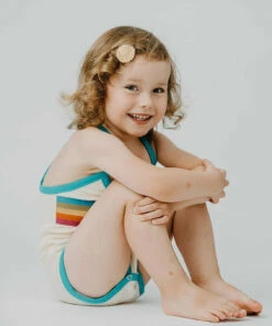 The Little Apple L'ovedbaby Organic Terry Cloth Bodysuit- Teal