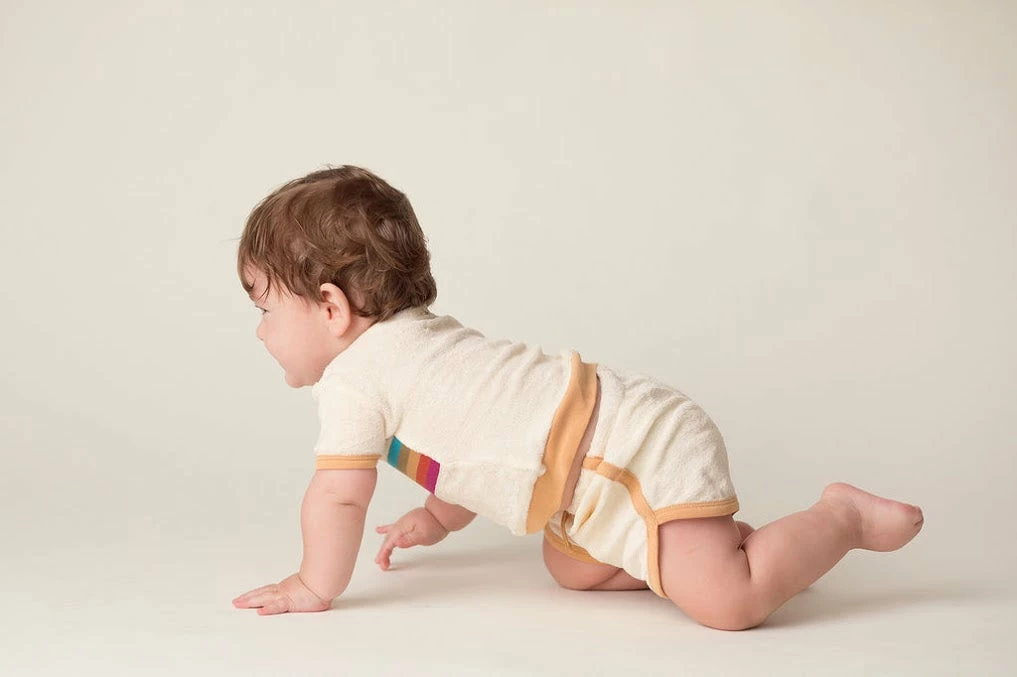 Flash Sale ๐งจ The Little Apple L'ovedbaby Organic Terry Cloth Track Shorts- Teal LITTLE APPLES โญ 2 The Little Apple L'ovedbaby Organic Terry Cloth Track Shorts- Teal LITTLE APPLES