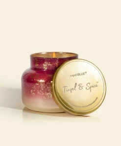 HOLIDAYS 40% OFF Capri Blue 19oz Tinsel & Spice Glimmer Ombré Candle