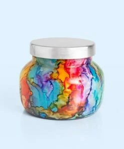 The Little Apple Capri Blue Watercolor 19oz. Volcano Candle CANDLE OBSESSION