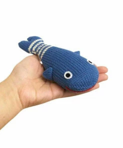 The Little Apple Organic Cotton Whale Baby Rattle